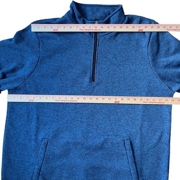 KingSize Mens Knit Fleece 1/4 Zip Blue/Black Heather 3XL Big - Picture 6 of 8